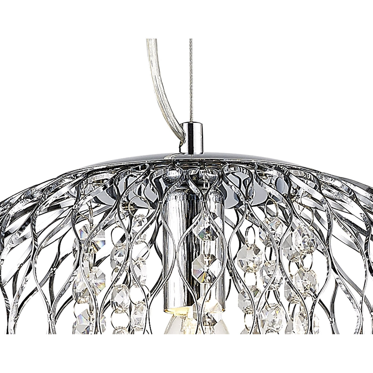Chelsie Medium Pendant Light: Polished Chrome and Clear Glass Elegance