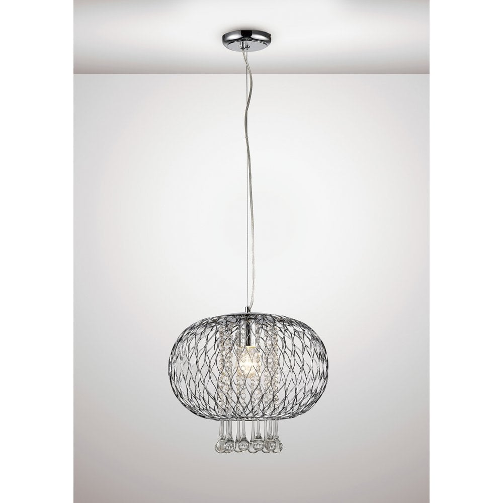 Chelsie Pendant Light - 1 Lamp, Polished Chrome with Clear Glass Shade