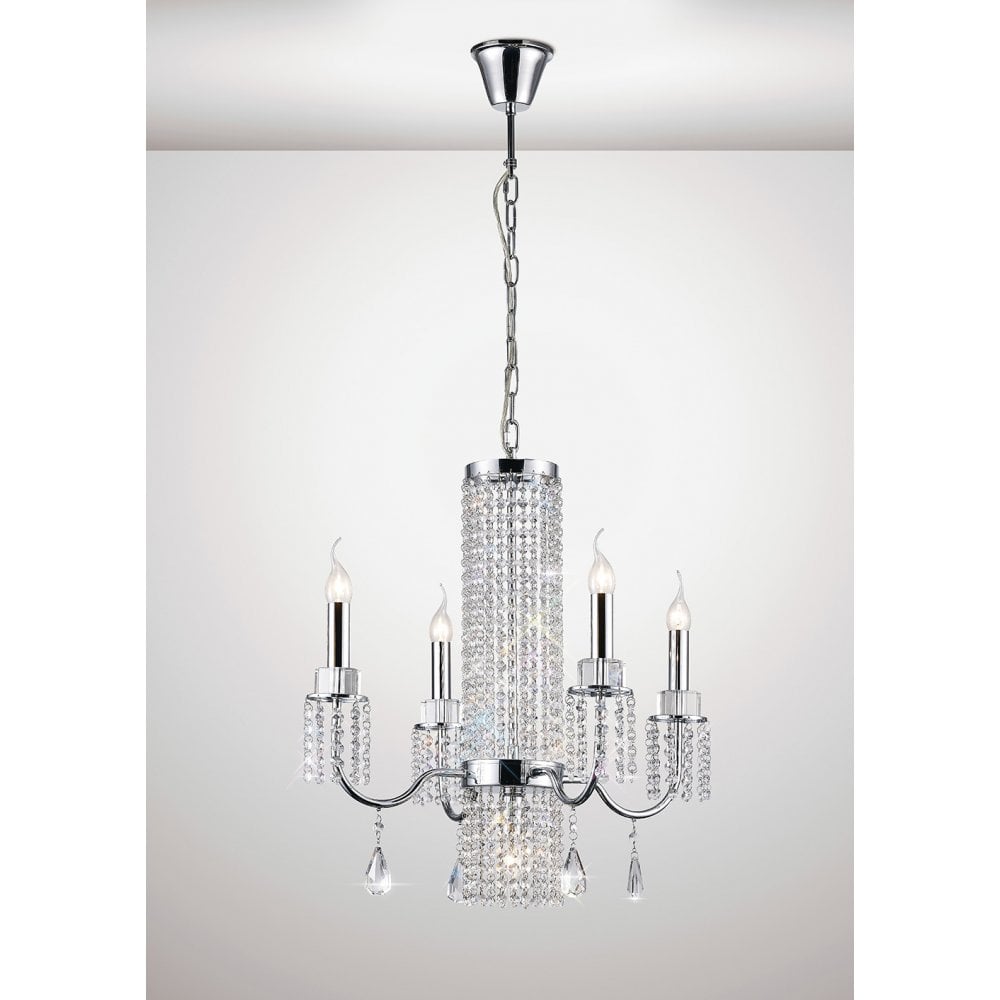 Emily 4-Light Chrome Crystal Pendant Chandelier