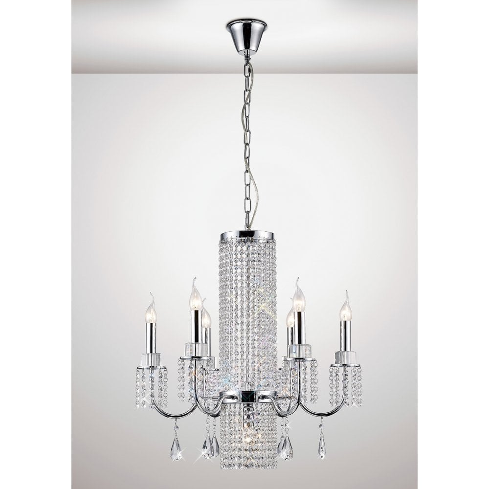 Emily 6-Light Crystal Chandelier in Polished Chrome