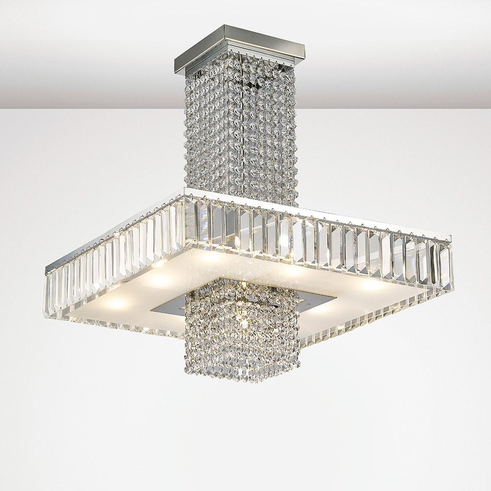 Ophelia 8-Light Crystal Elegance Ceiling Fixture in Polished Chrome