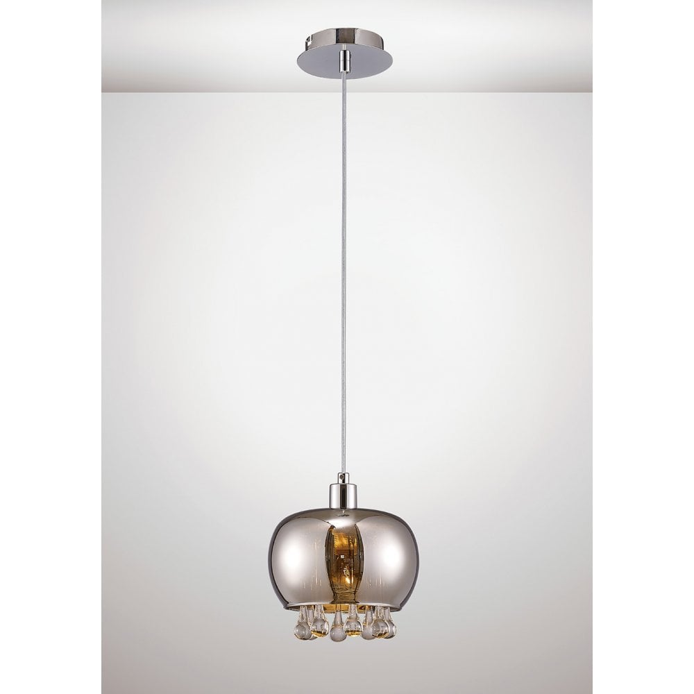 Pandora Pendant Light - Sleek Chrome & Mirrored Glass Elegance