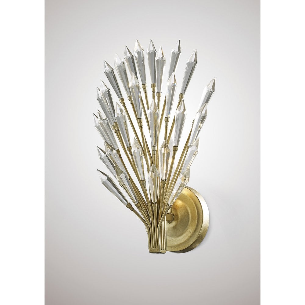 Regal Fay 1-Light Wall Sconce in Aged Gold/Silver with Clear Crystal Accents