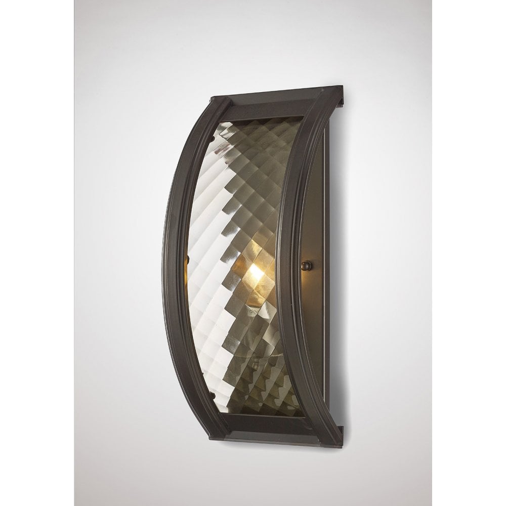 Asian Elegance Wall Sconce 1 Light E14 in Oiled Bronze with Clear Glass
