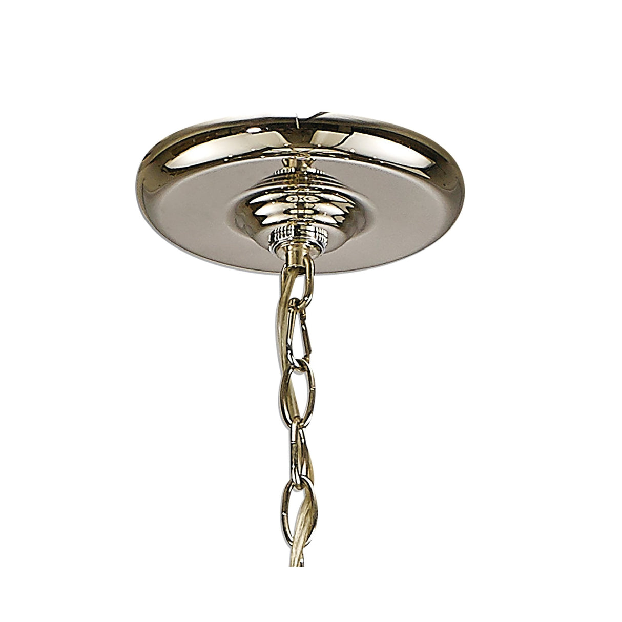 Contemporary Decagon Pendant Light in Chrome with Taupe Accents