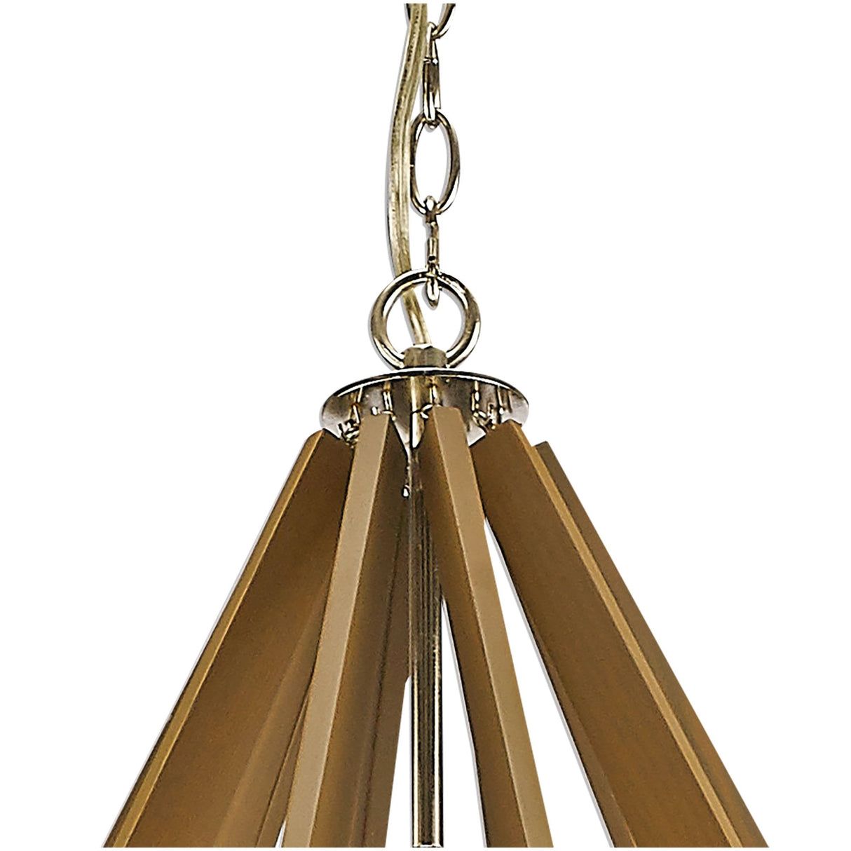Contemporary Decagon Pendant Light in Chrome with Taupe Accents