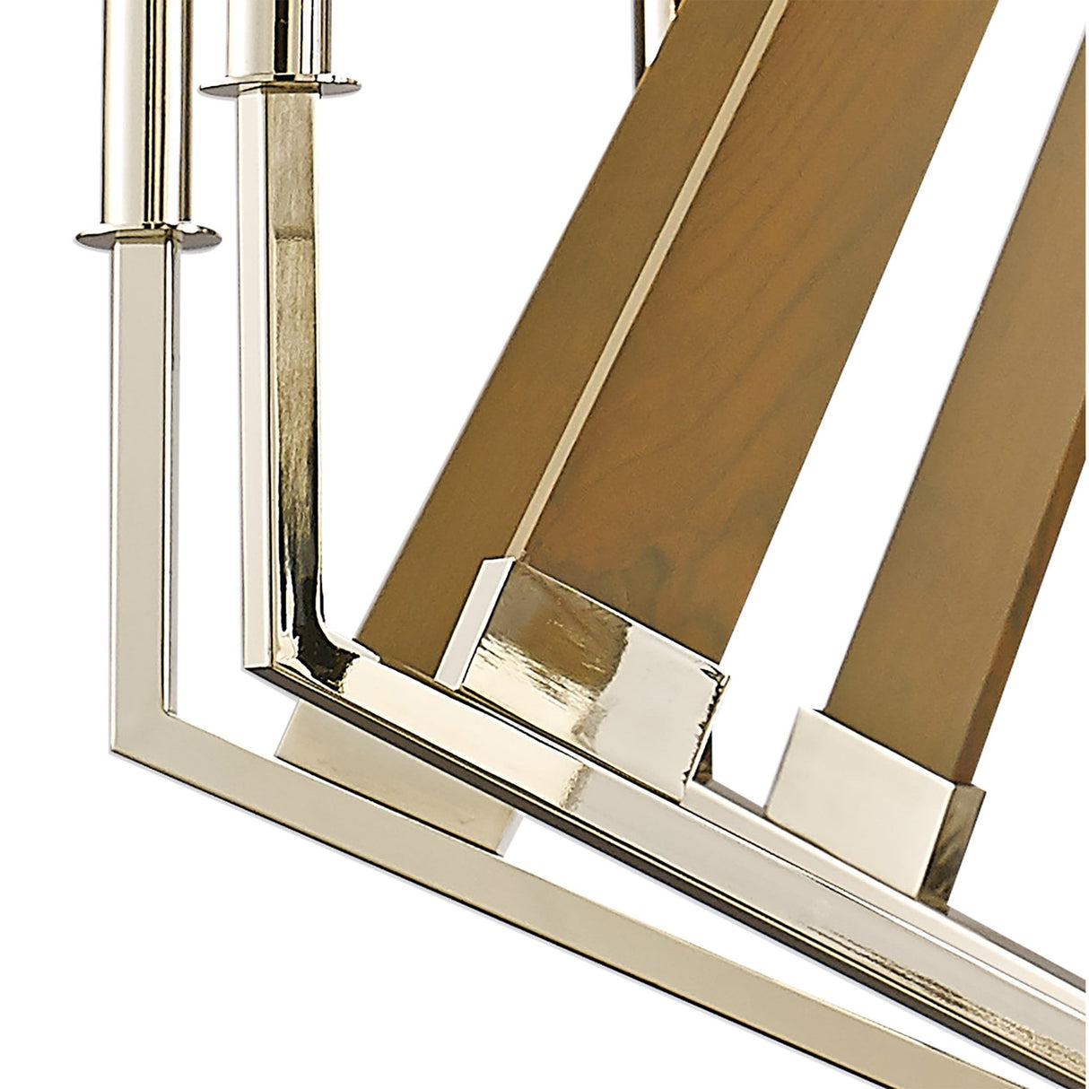 Contemporary Decagon Pendant Light in Chrome with Taupe Accents