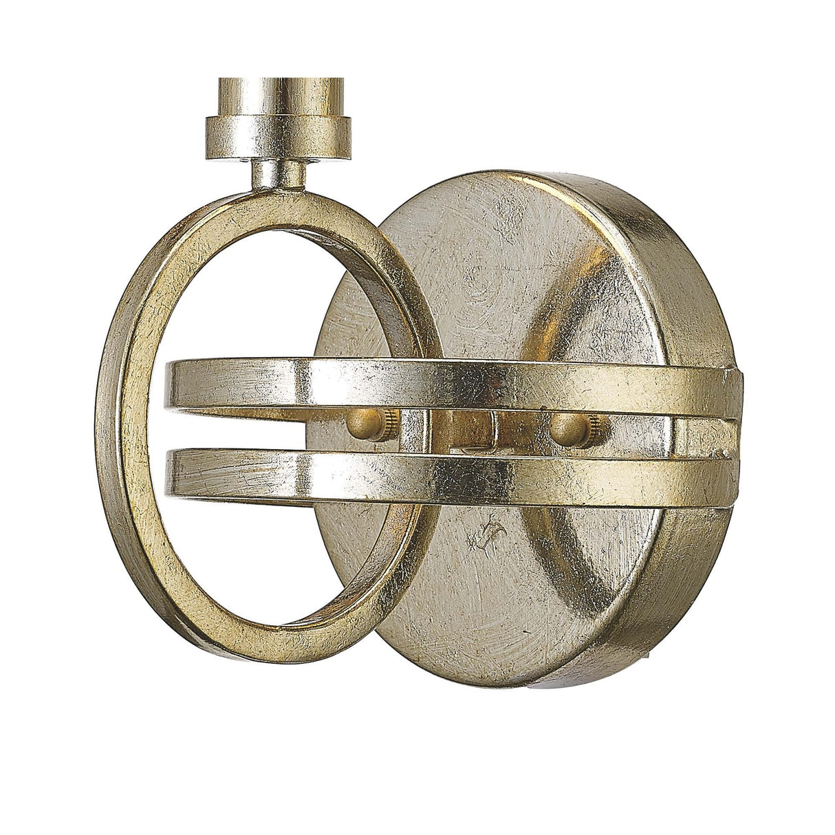 Isabella Antique Silver Wall Lamp with Beige Shade - 1 Light Fixture