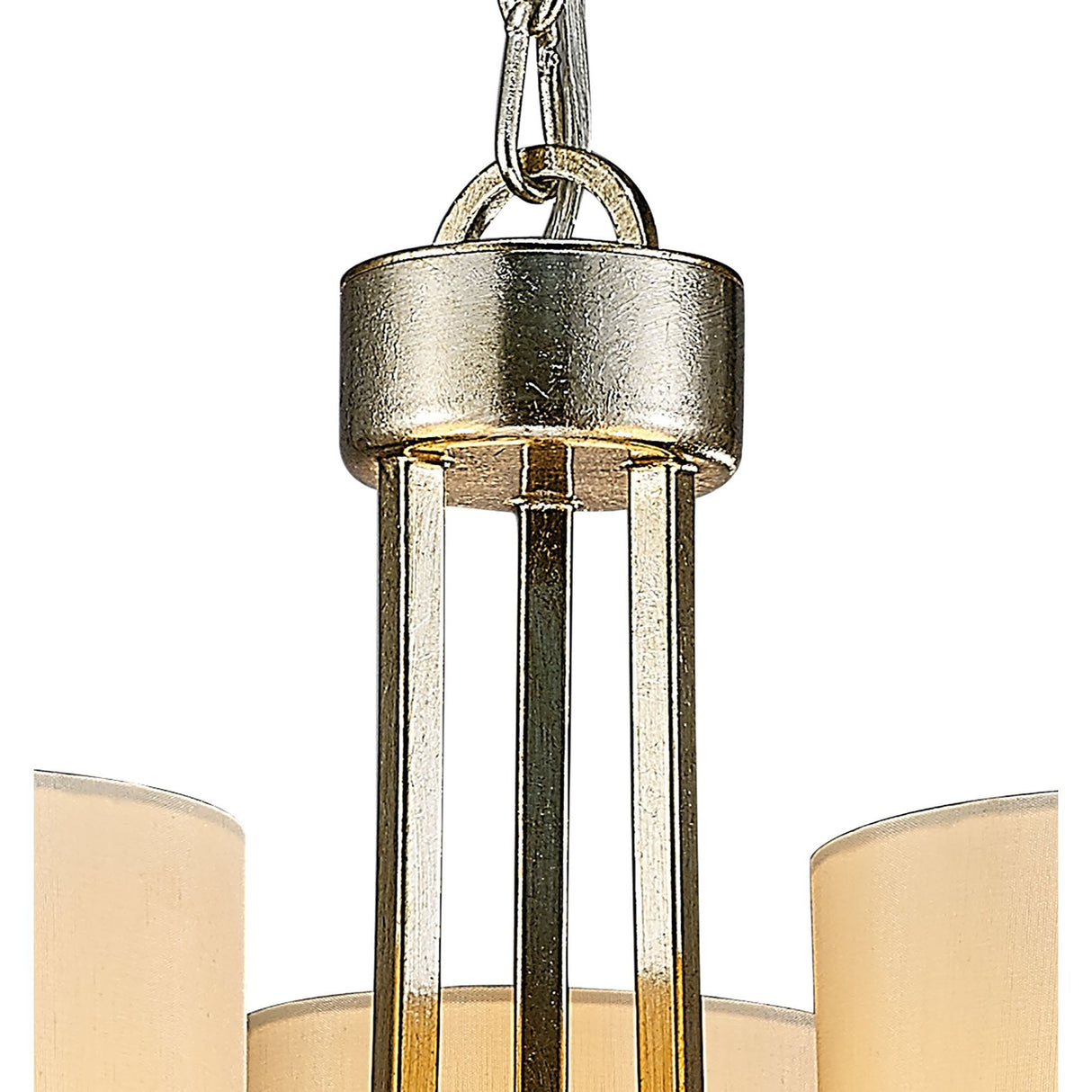Isabella Pendant Light with Elegant Beige Shade & Antique Silver Finish