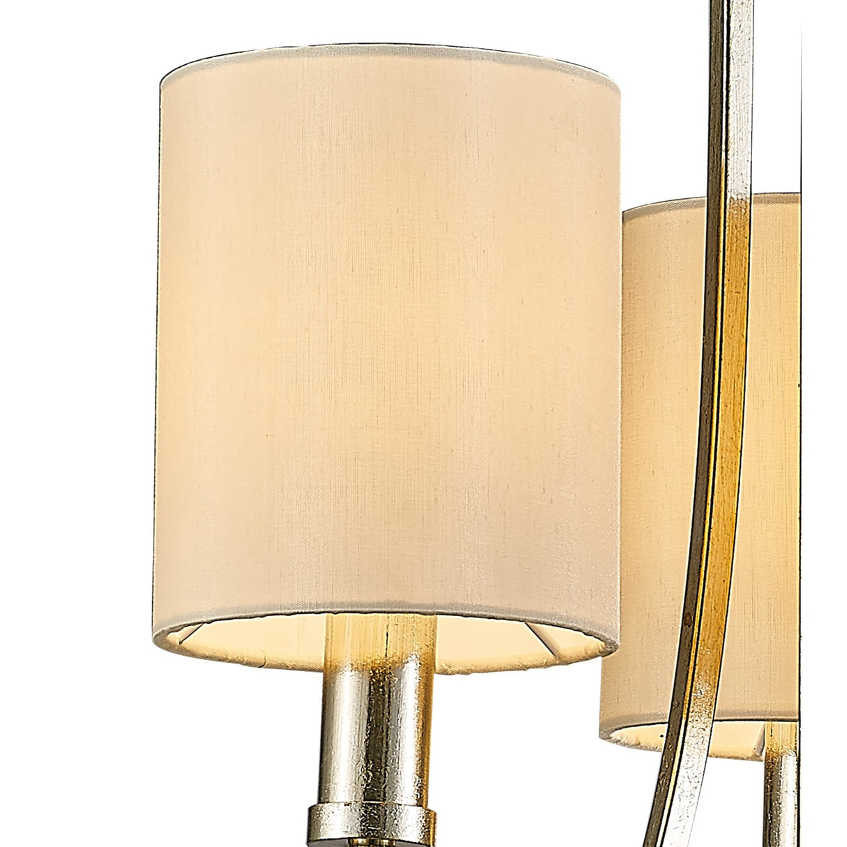 Isabella Pendant Light with Elegant Beige Shade & Antique Silver Finish