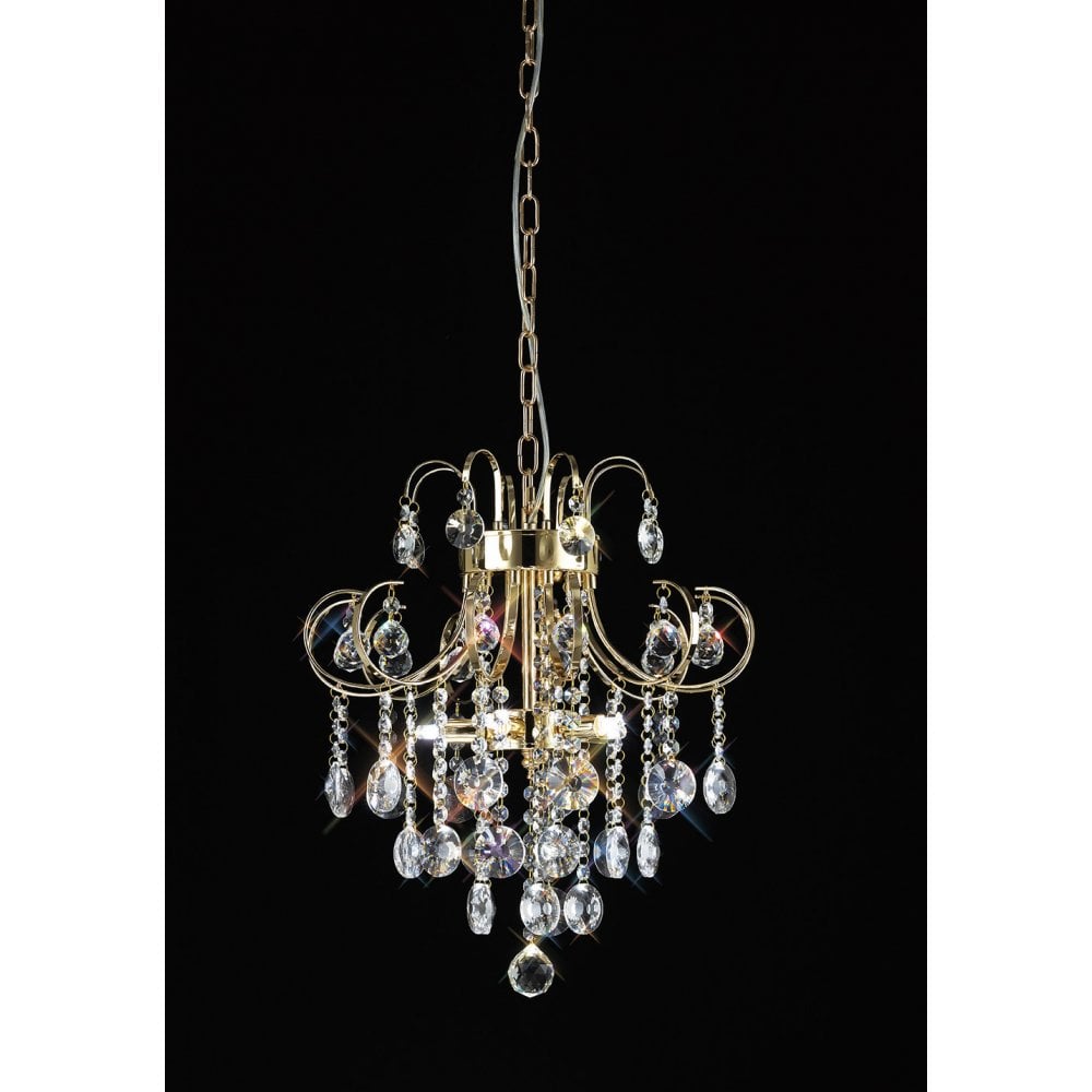 Rosina 5-Light Pendant in French Gold with Clear Crystal Accents