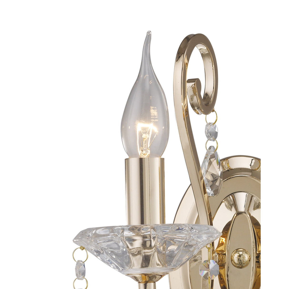 Vela Crystal-Embellished Dual Light French Gold Wall Sconce