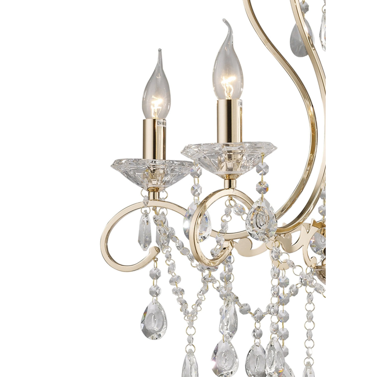 Vela French Gold Crystal 5-Light Pendant Chandelier