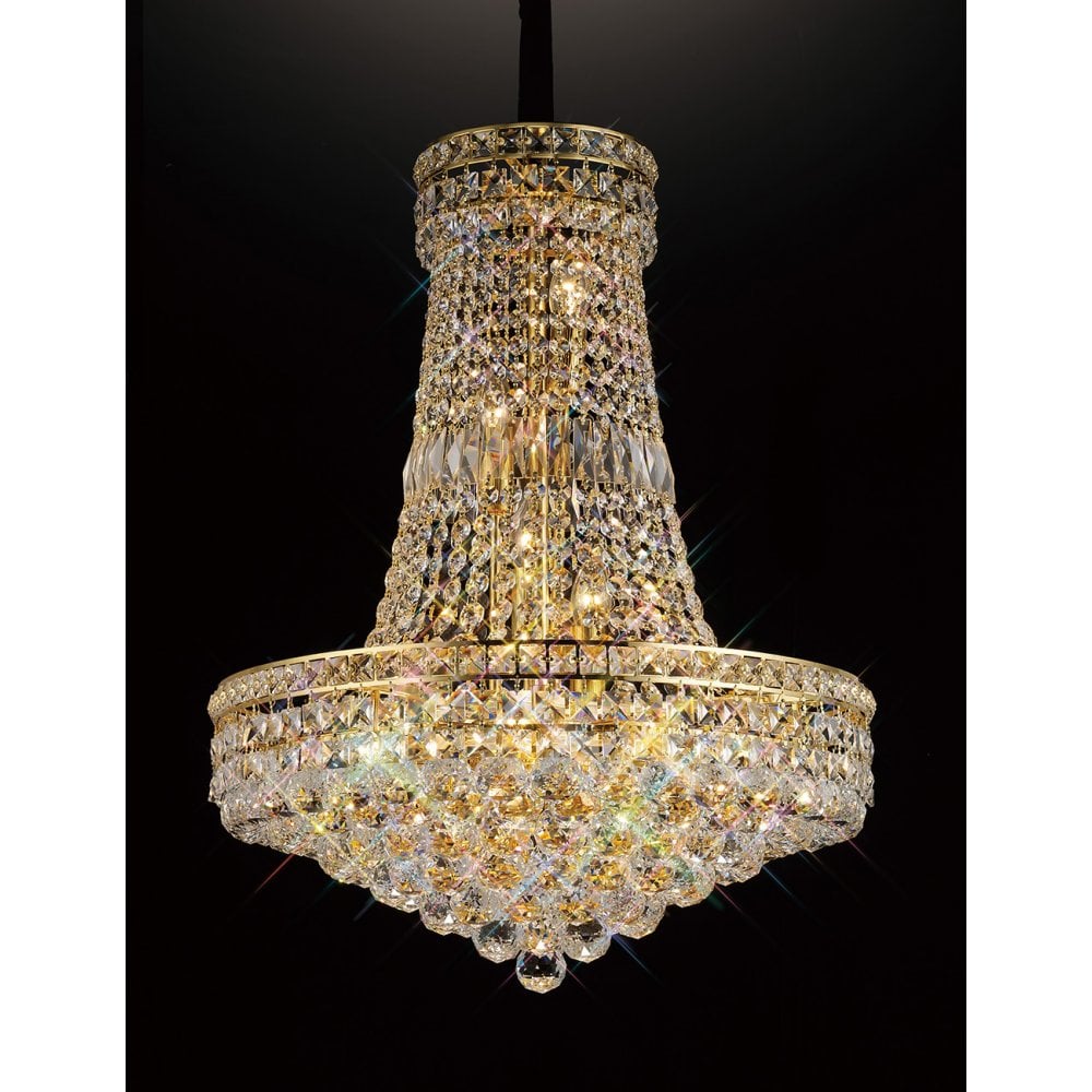 Frances Pendant: 14-Light French Gold Crystal Chandelier