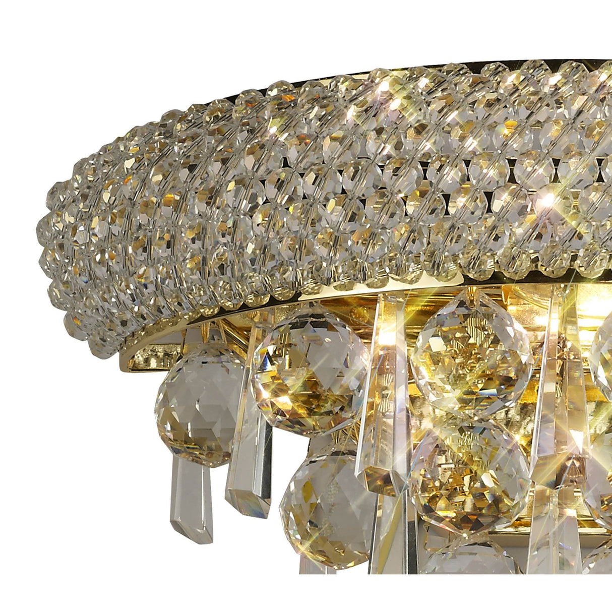 Alexandra Petite Luxe Wall Lamp in French Gold with Crystal Elegance