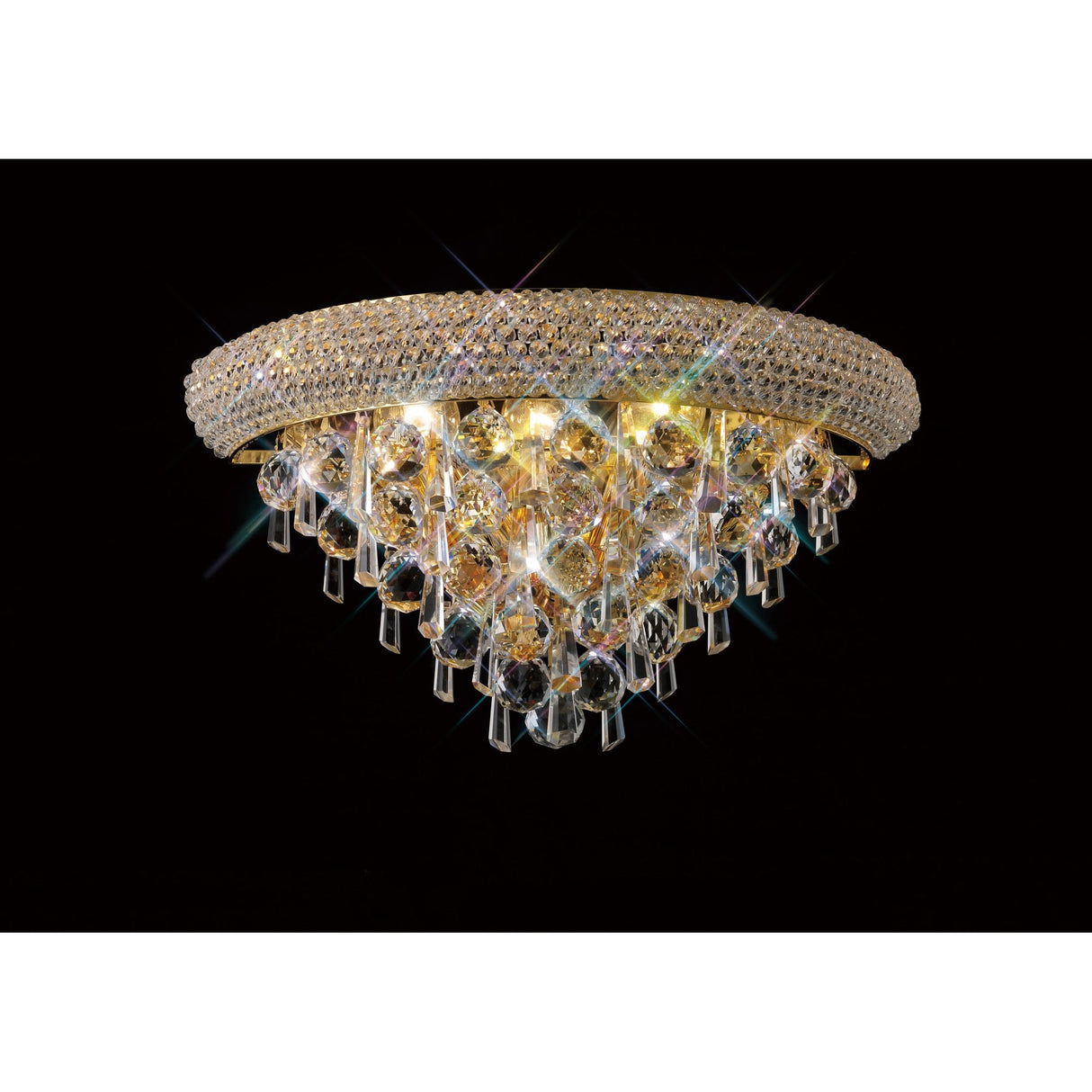 Alexandra Medium 3-Light French Gold Crystal Wall Sconce