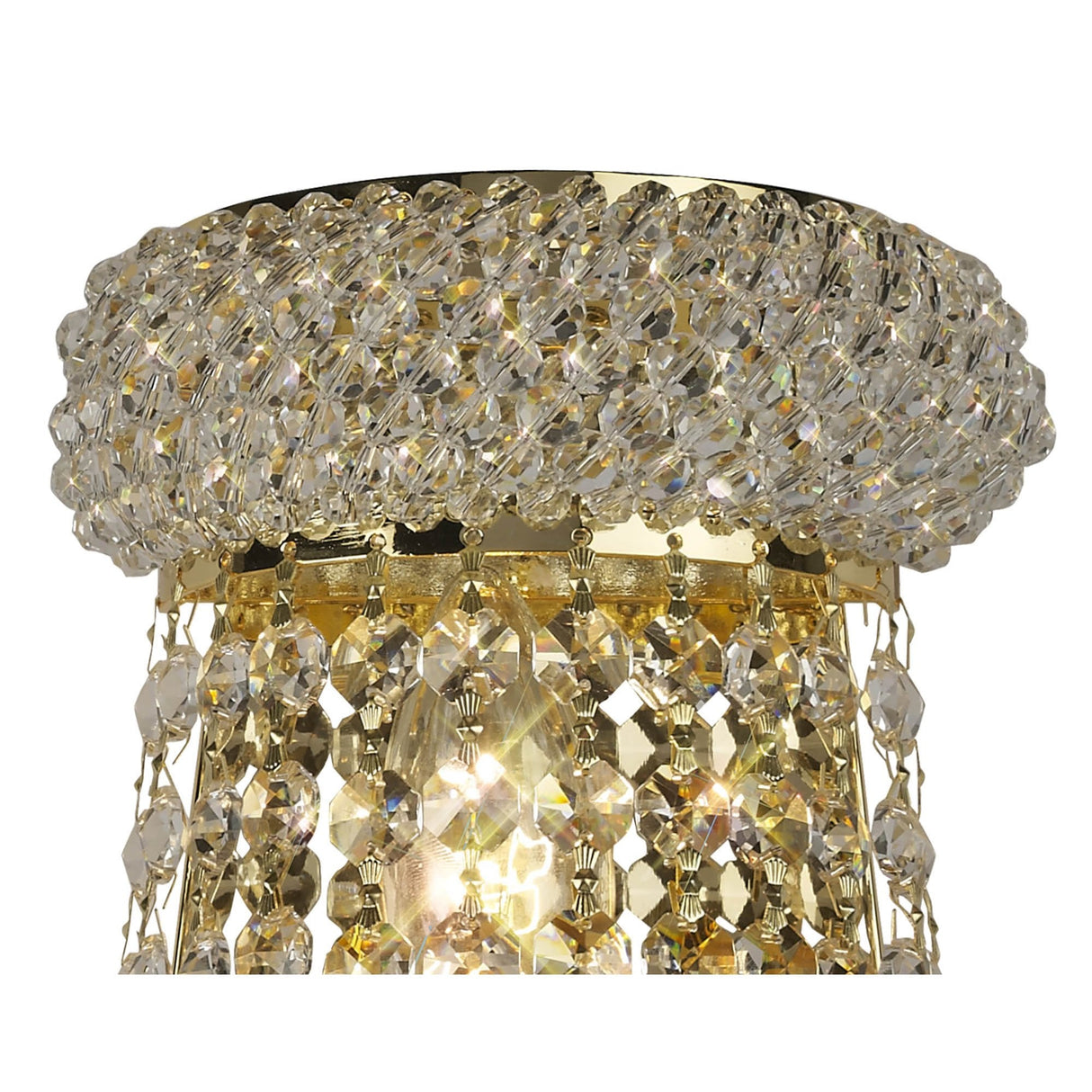 Alexandra Grande Wall Lamp: Majestic French Gold Trim with Crystal Elegance