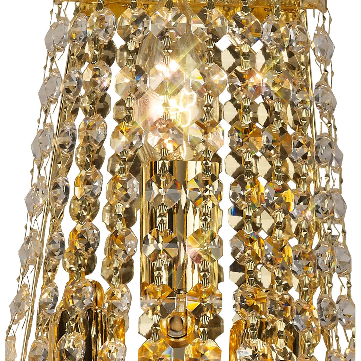 Alexandra Grande Wall Lamp: Majestic French Gold Trim with Crystal Elegance
