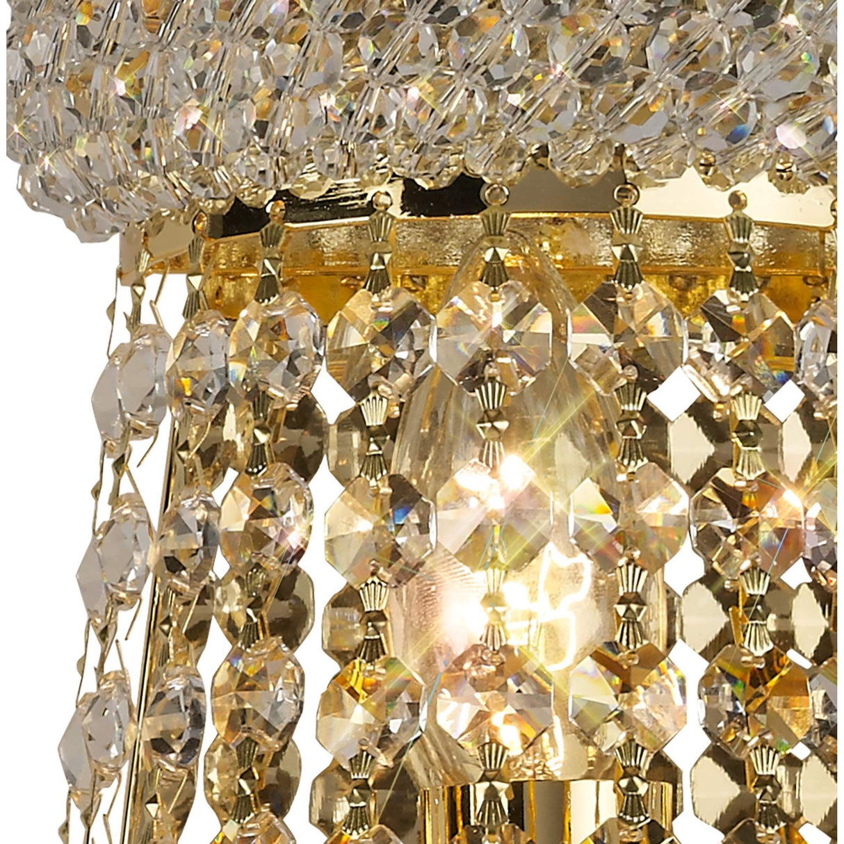 Alexandra Grande Wall Lamp: Majestic French Gold Trim with Crystal Elegance