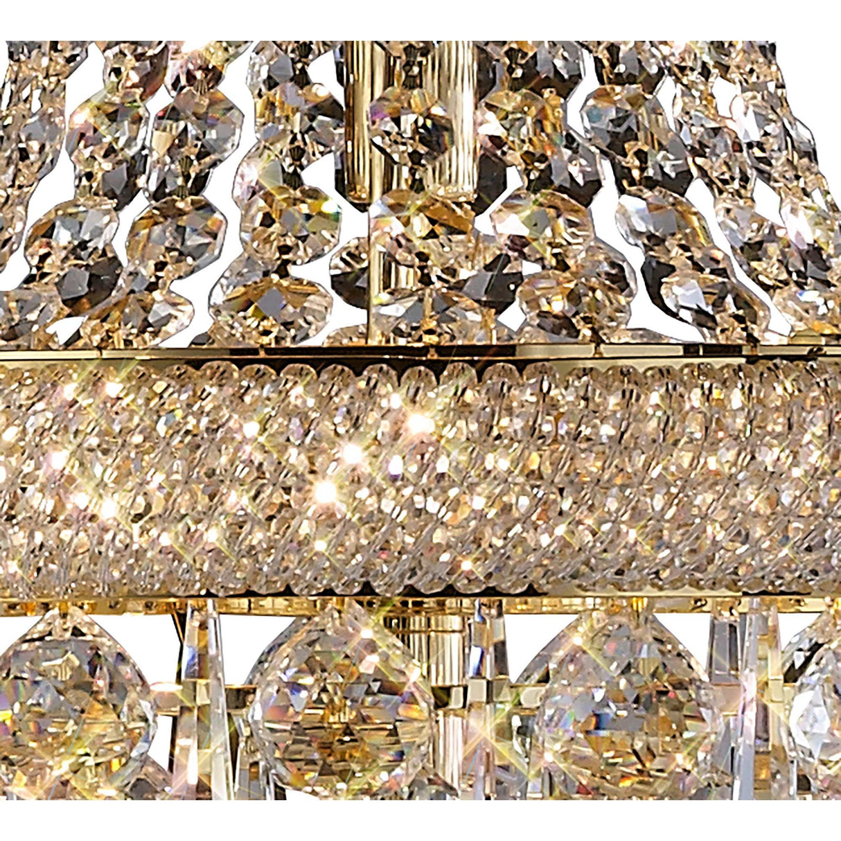 Alexandra 8-Light Crystal Floor Lamp in French Gold Finish