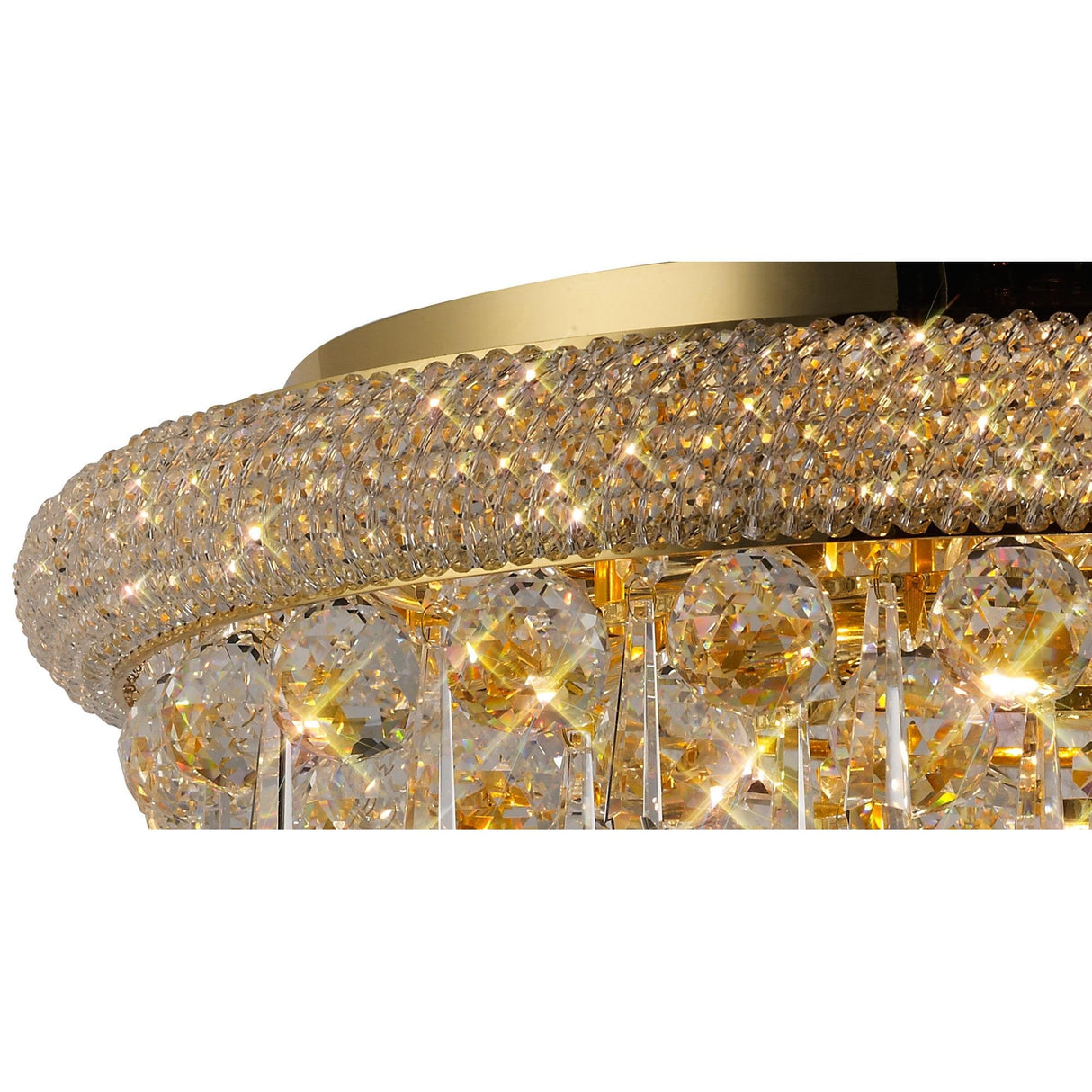 Alexandra 9-Light French Gold Ceiling Fixture with Dazzling Asfour Crystals
