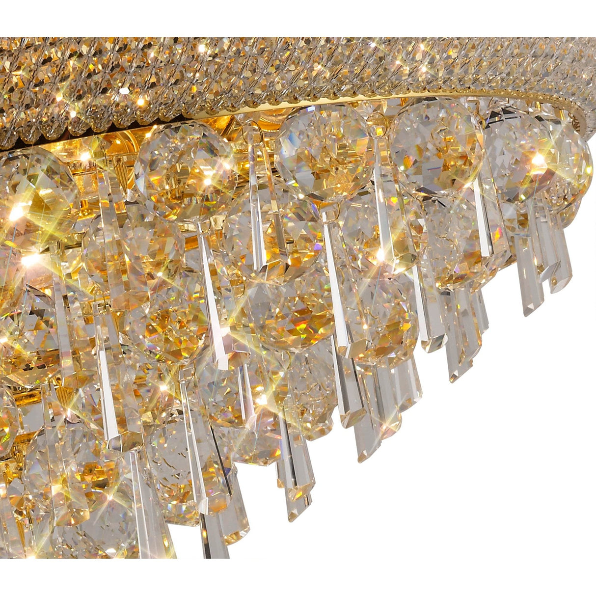 Alexandra 9-Light French Gold Ceiling Fixture with Dazzling Asfour Crystals