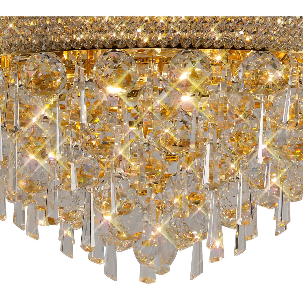 Alexandra 9-Light French Gold Ceiling Fixture with Dazzling Asfour Crystals