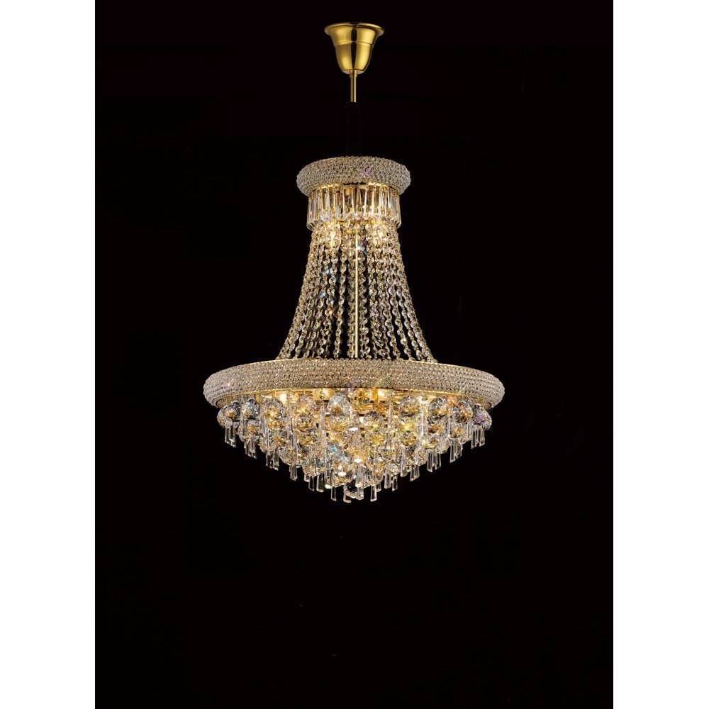 Alexandra Grand Pendant 13-Light French Gold and Crystal Chandelier