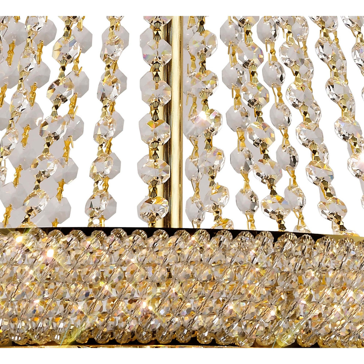 Alexandra Grand Pendant 13-Light French Gold and Crystal Chandelier