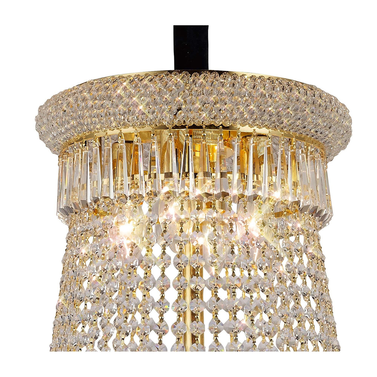 Alexandra Grand 20-Light Pendant in Luxurious French Gold with Crystal Elegance