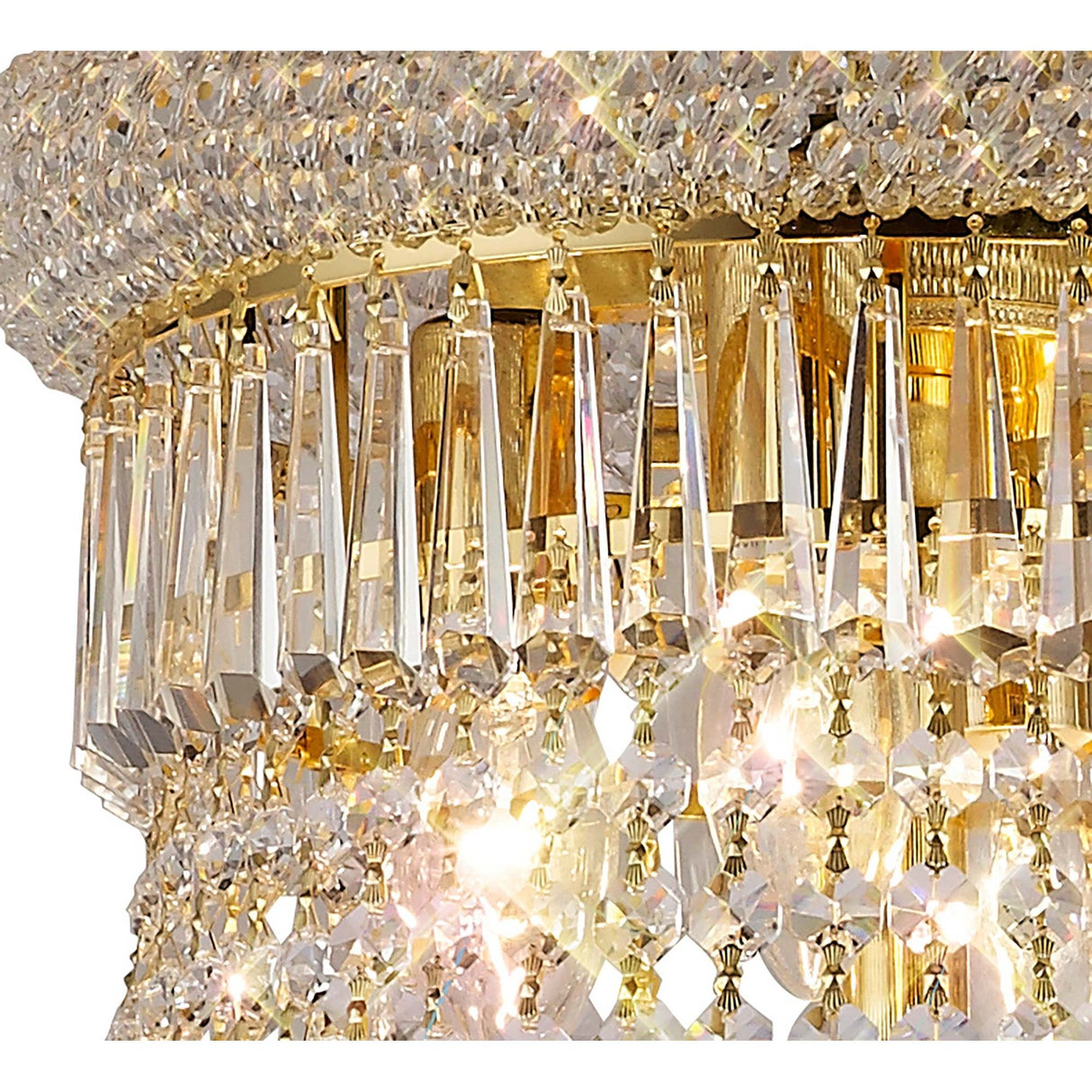Alexandra Grand 20-Light Pendant in Luxurious French Gold with Crystal Elegance