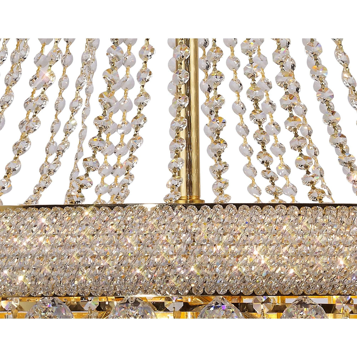 Alexandra Grand 20-Light Pendant in Luxurious French Gold with Crystal Elegance