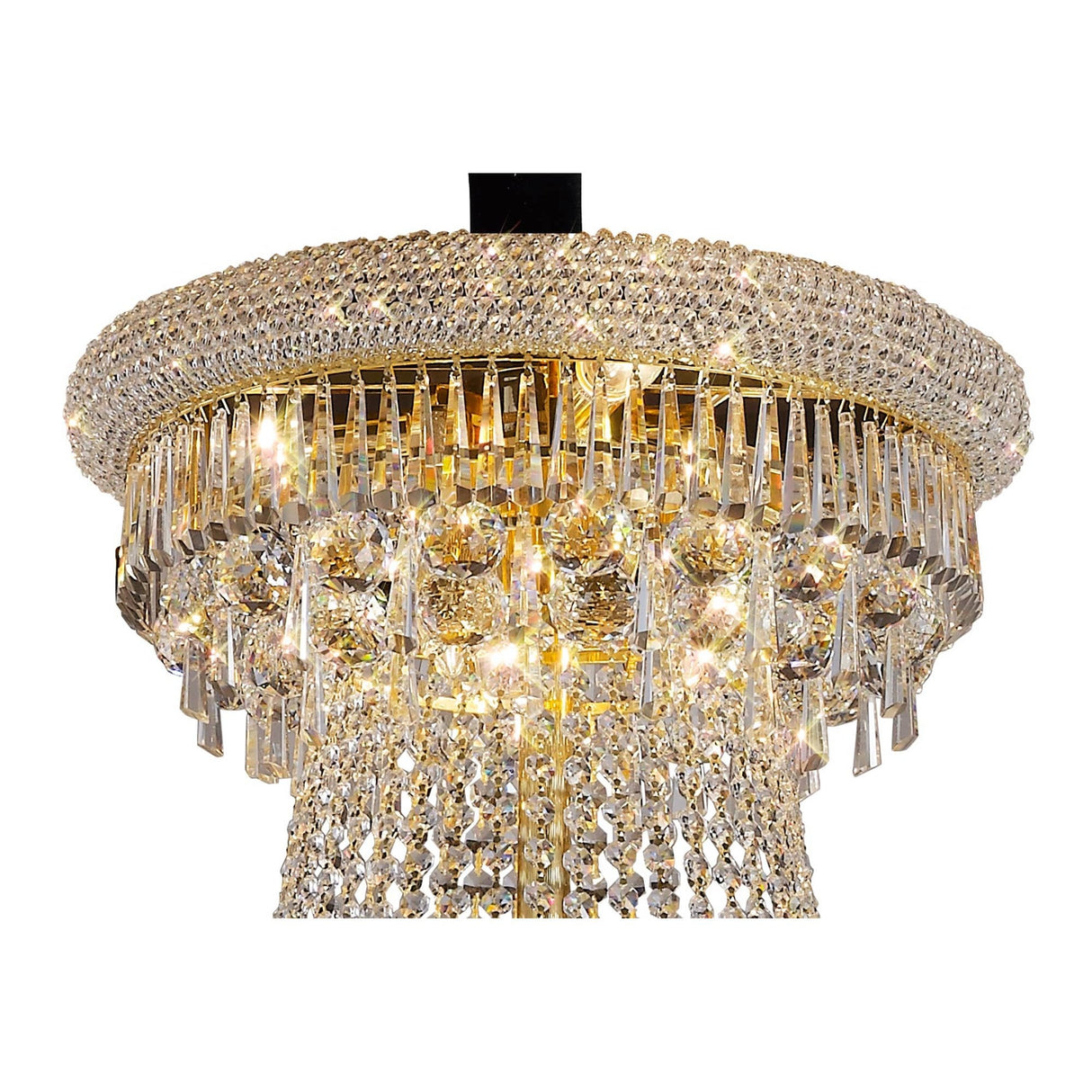 Opulent 3-Tier 37 Light French Gold Crystal Chandelier