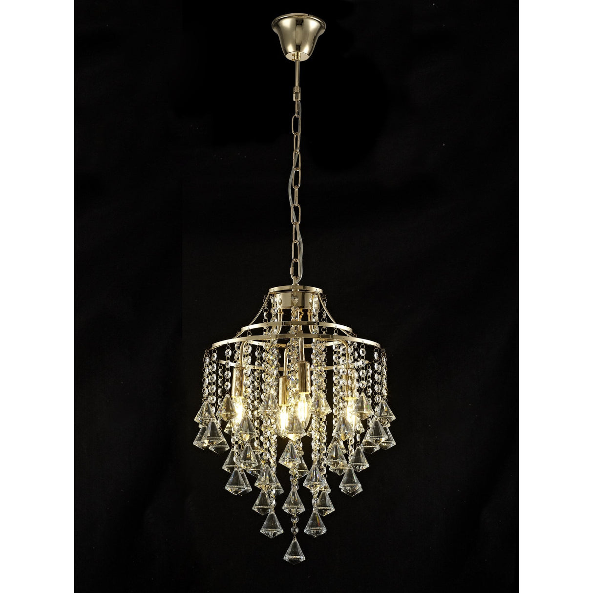 Radiant Elegance: Inina 4-Light Crystal Chandelier in French Gold
