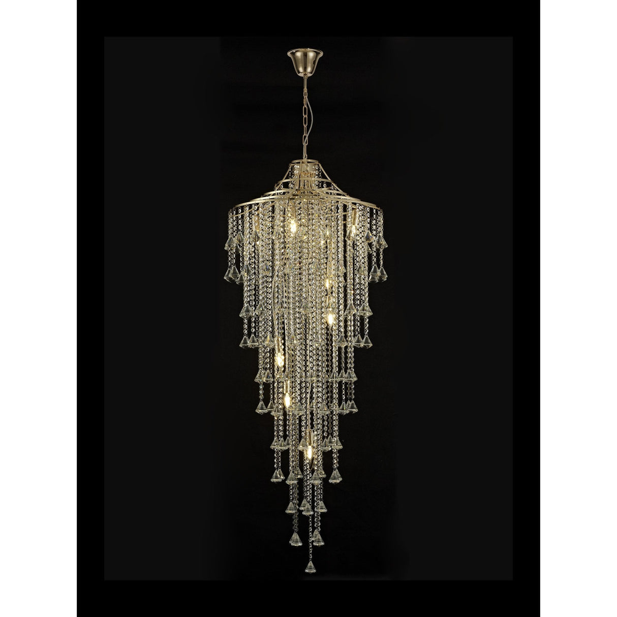 Inina Grandeur Pendant: 9-Light French Gold & Crystal Masterpiece