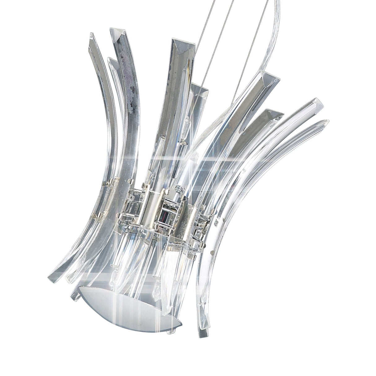 Sinclair Pendant: Modern 4-Light Chrome Chandelier with Crystal Elegance
