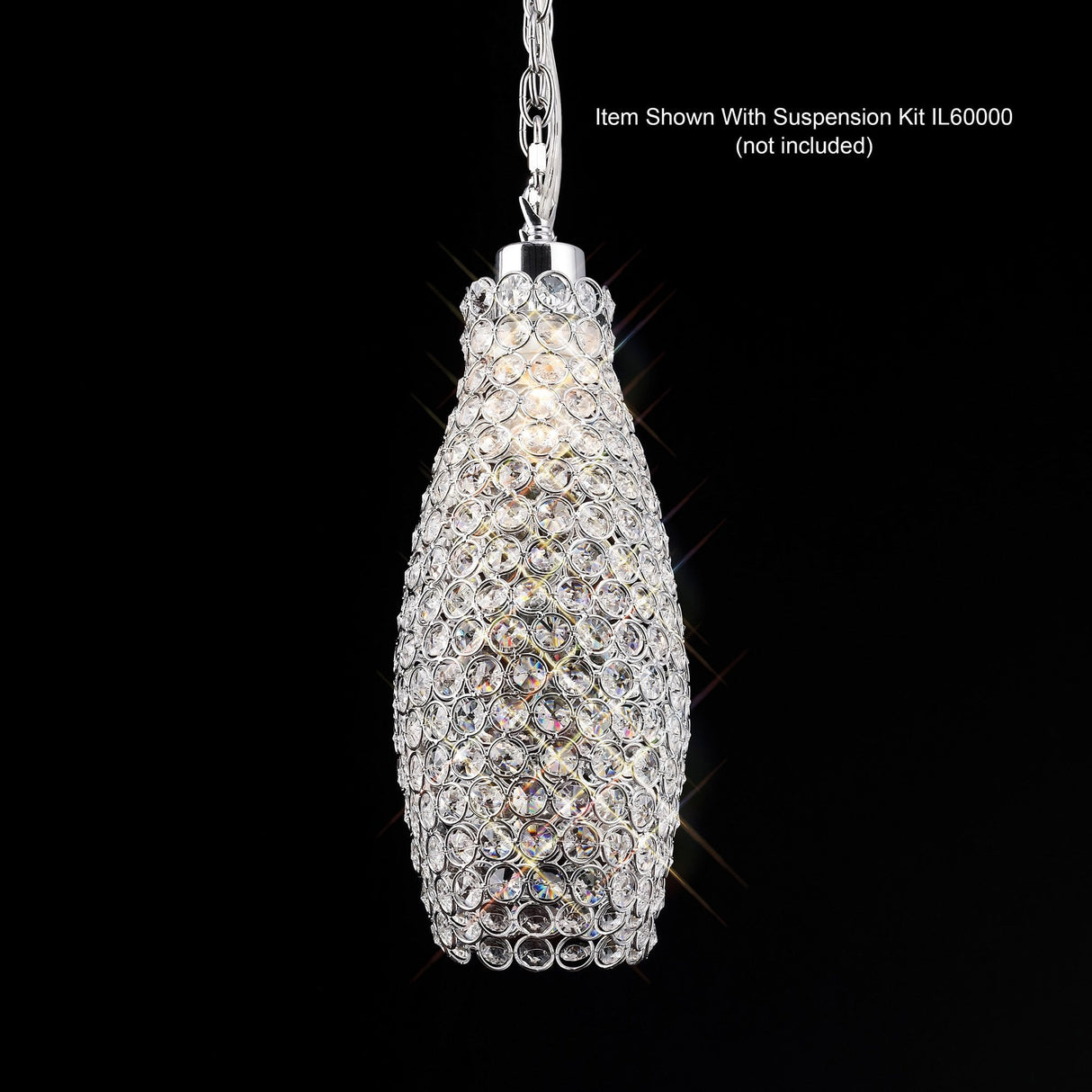 Stunning Kudo Crystal Drum Lampshade in Polished Chrome and Clear Crystal