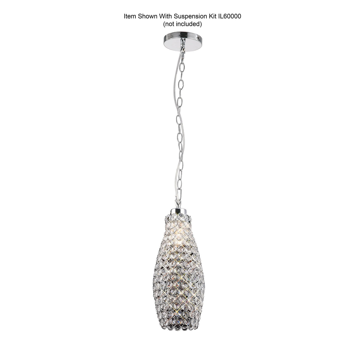 Stunning Kudo Crystal Drum Lampshade in Polished Chrome and Clear Crystal