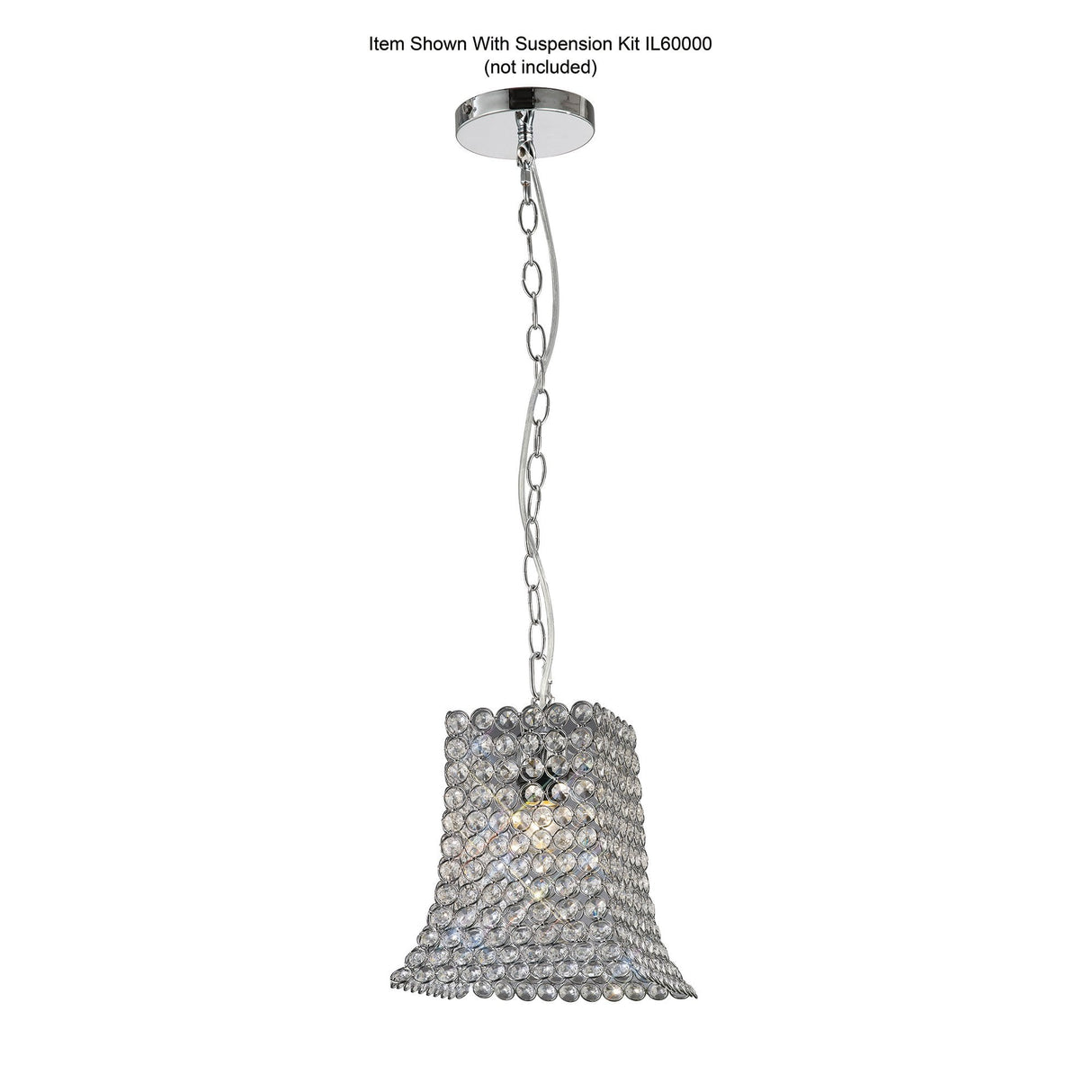 Kudo Crystal Trapezium Lampshade in Polished Chrome and Clear Crystal