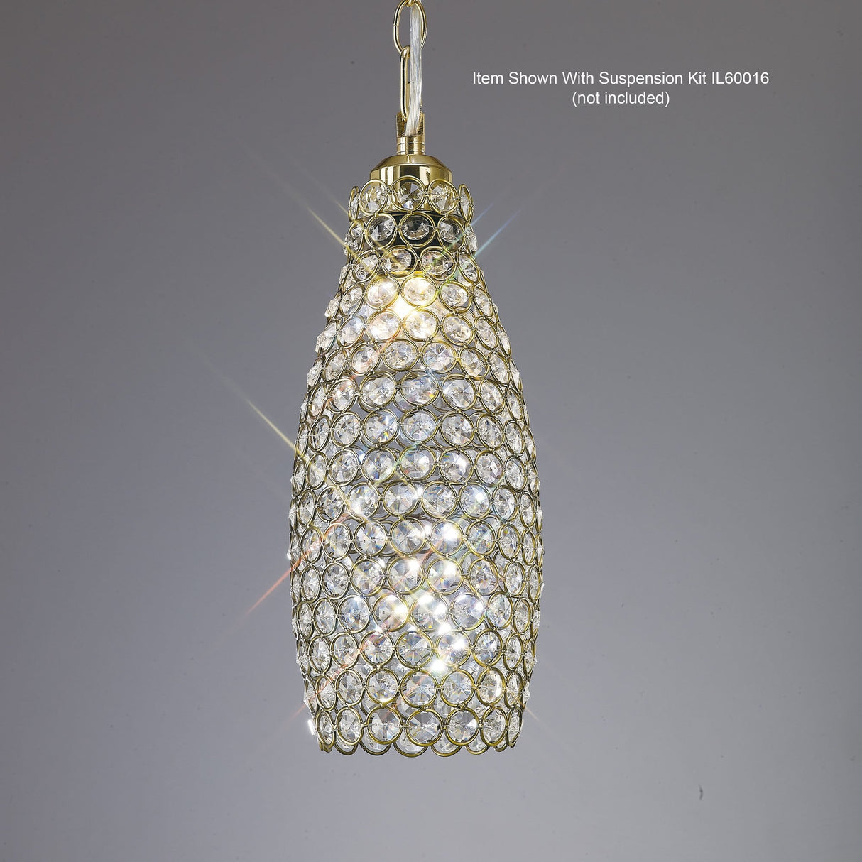 Kudo Elegance: Vintage Brass & Crystal Drum Pendant Shade