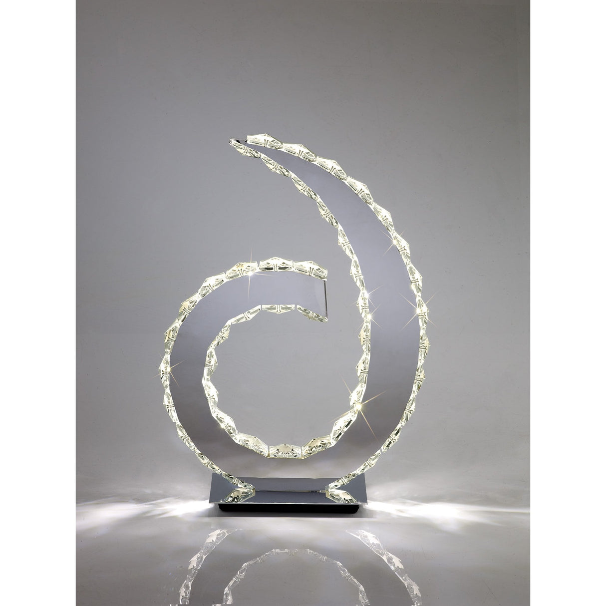 Galaxy D-Shaped LED Table Lamp in Polished Chrome and Crystal 18 x 0.5W, 6000K