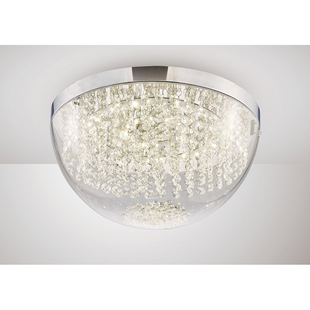 Harper Ceiling Light - Large 21W LED 4000K Polished Chrome with Crystal Elegance