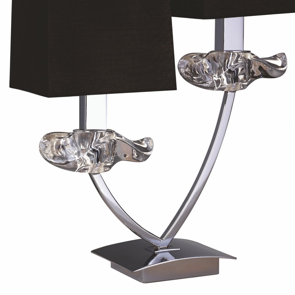 Dual Elegance Table Lamp - Chrome & Black Shade Design