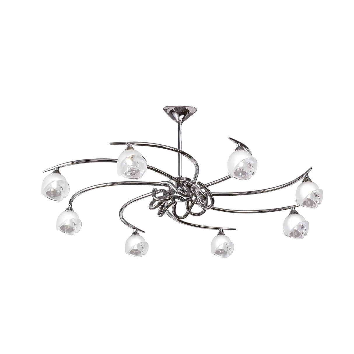 Fragma Telescopic 8-Light Chandelier in Polished Chrome by Santiago Sevillano Sebastia