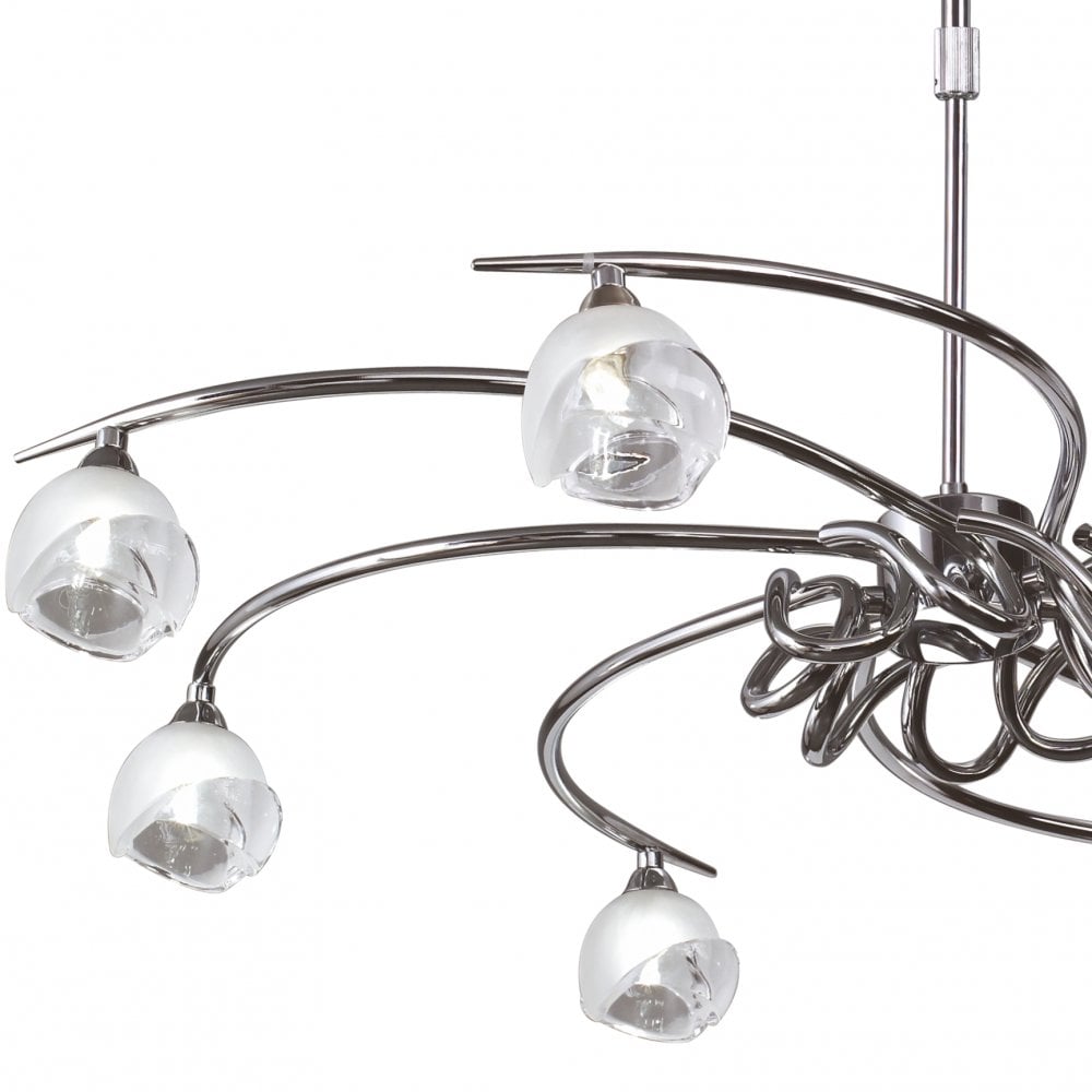 Fragma Telescopic 8-Light Chandelier in Polished Chrome by Santiago Sevillano Sebastia