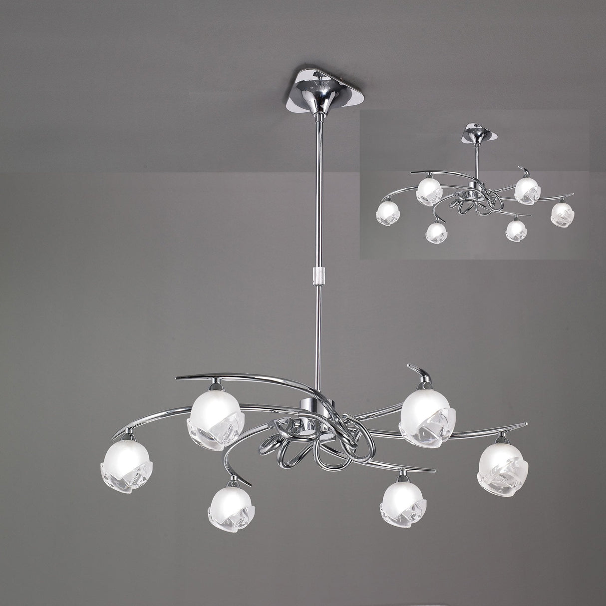 Fragma Telescopic 6-Light G9 Convertible Semi-Flush Fixture in Polished Chrome