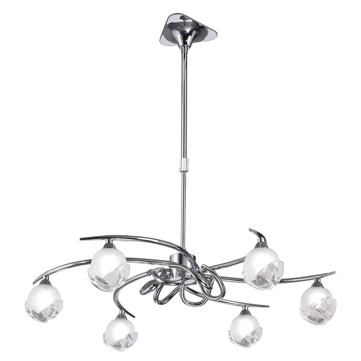 Fragma Telescopic 6-Light G9 Convertible Semi-Flush Fixture in Polished Chrome