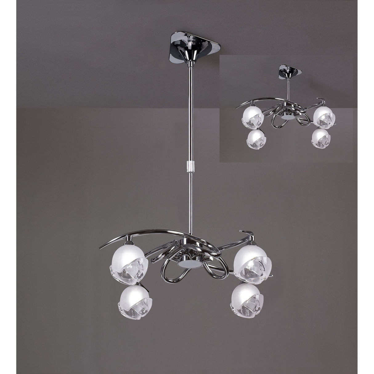 Fragma Convertible 4-Light G9 Fixture in Polished Chrome