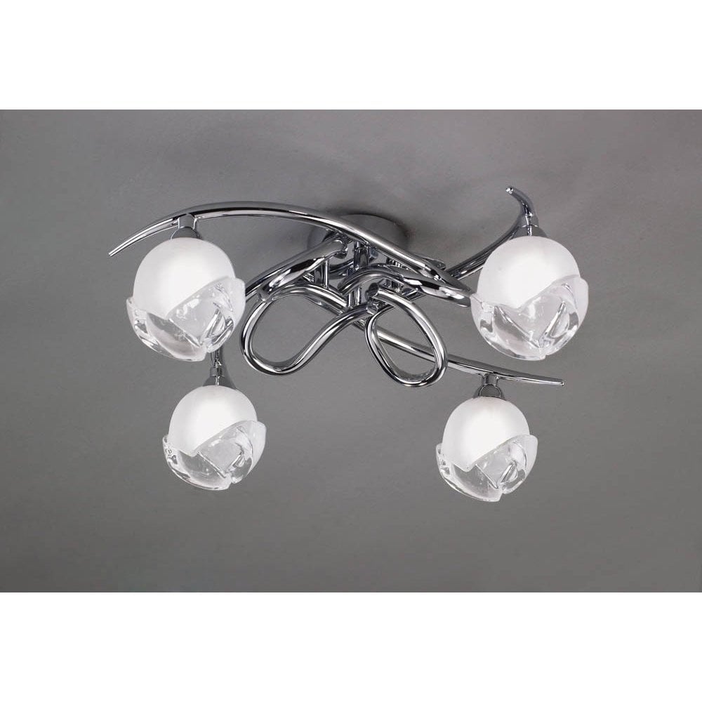 Fragma Artistic 4-Light Ceiling Fixture in Polished Chrome