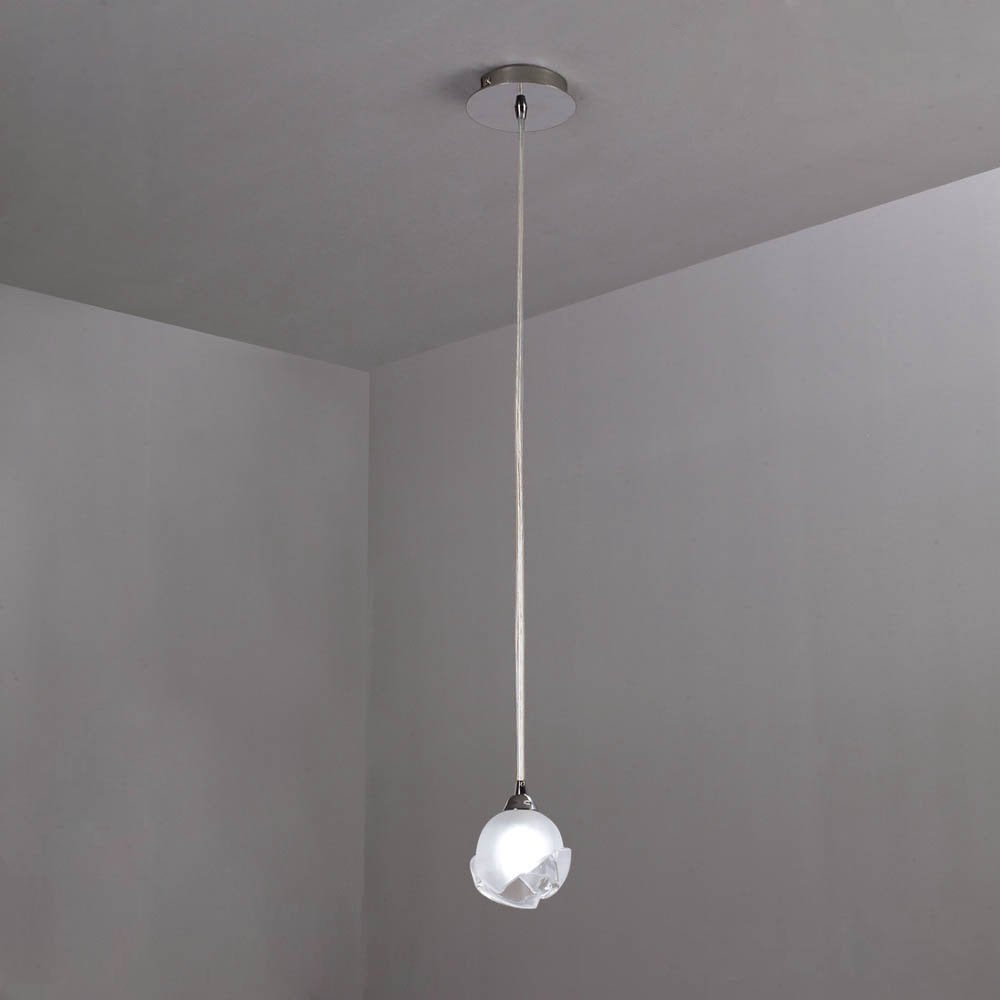 Fragma Pendant Light in Polished Chrome with Artistic Sphere Shade